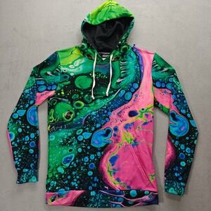 iEDM Jasper Sea Hoodie Mens Medium EDM Rave Festival Abstract Psychedelic USA